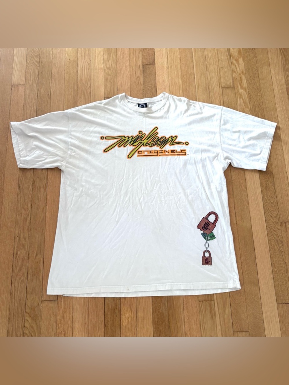 Vintage Miskeen Originals T Shirt Y2K Hip Hop Locks Design Rare 3XL Baggy